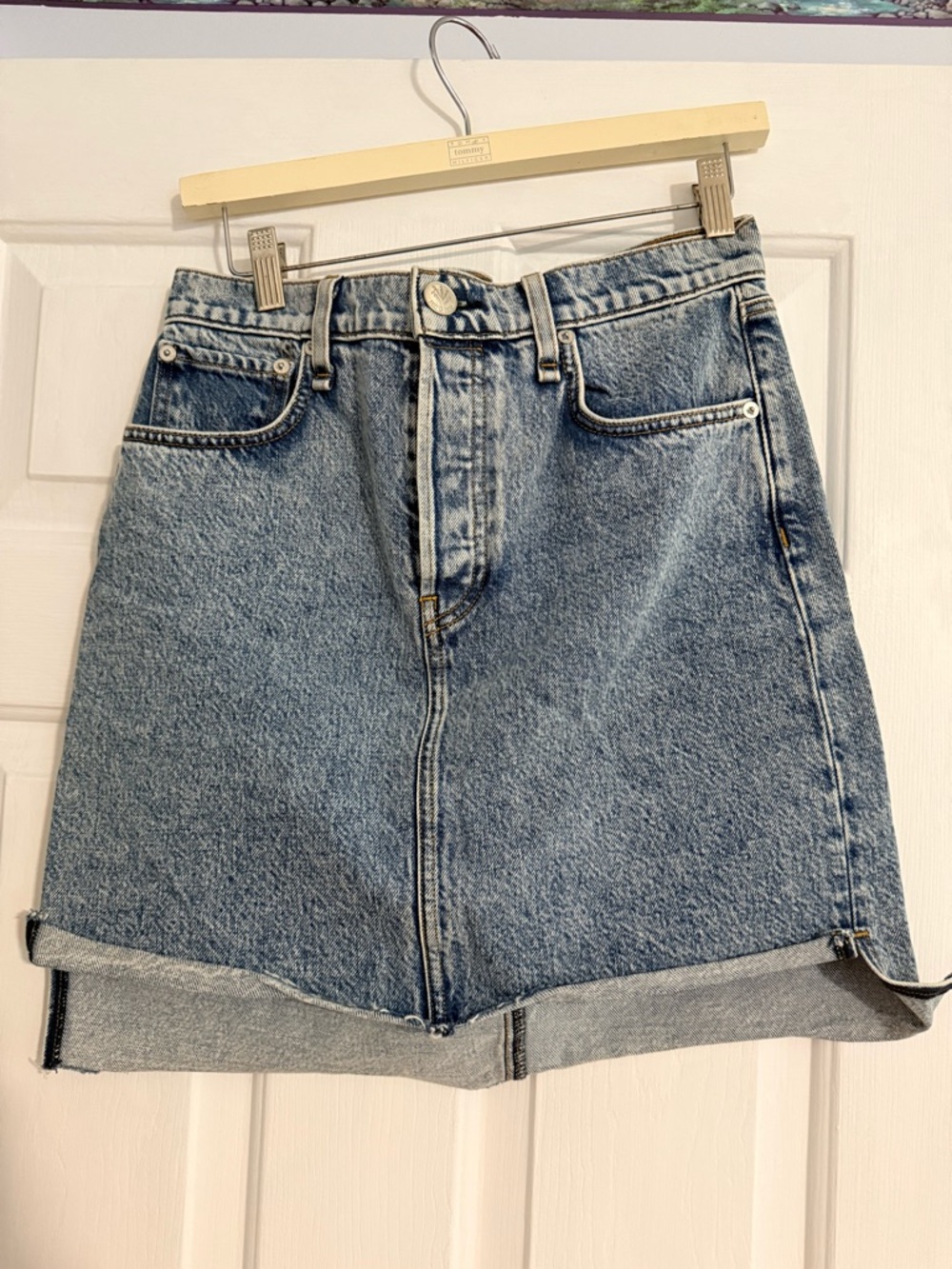 Rag & Bone Button Up Denim Skirt